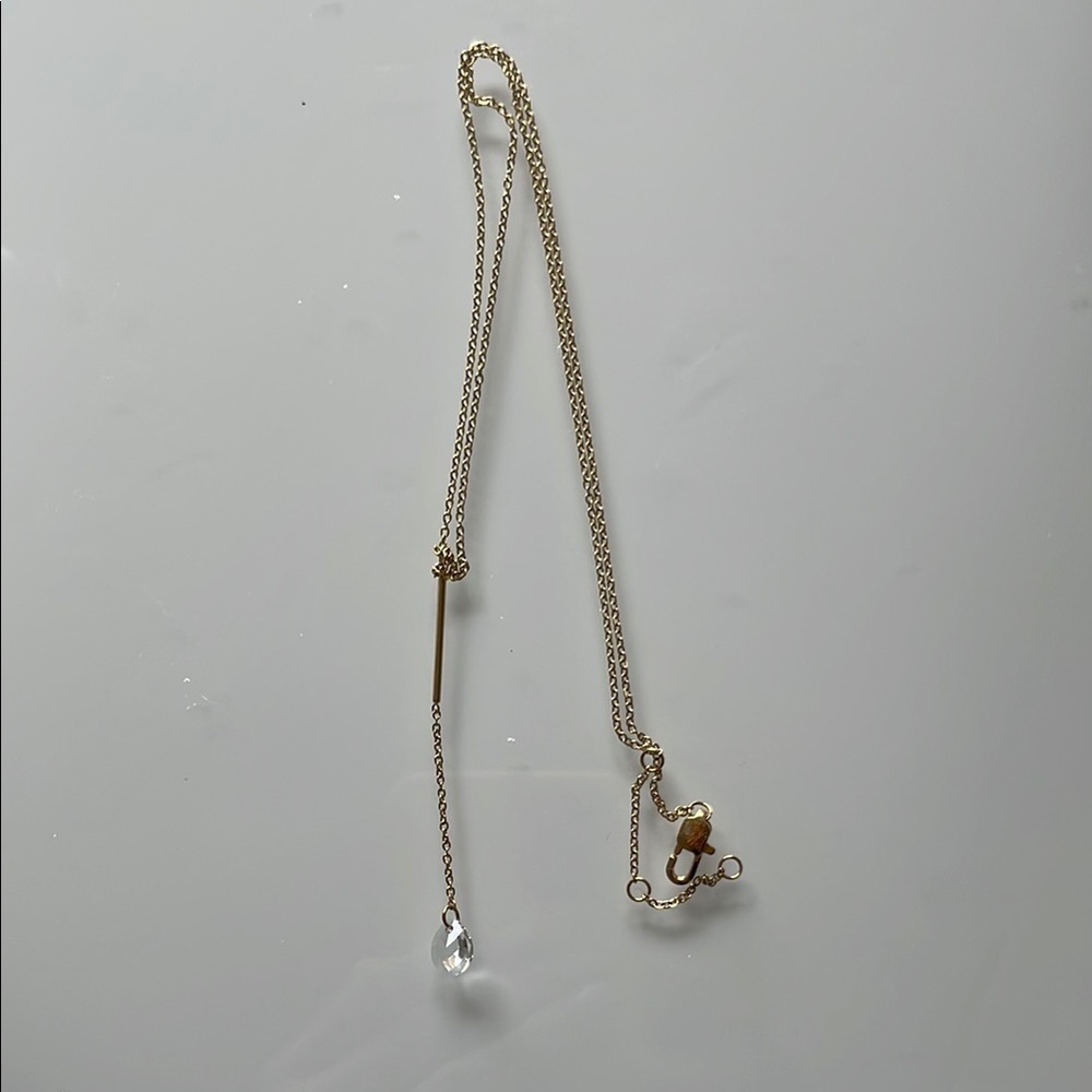 🔥4/$20 Faux Elegant Gold Necklace with Crystal Pendant